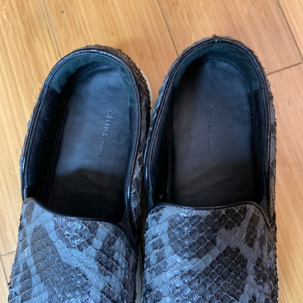 Celine Grey & Black python Slip-On Sneakers - Picture 7 of 11